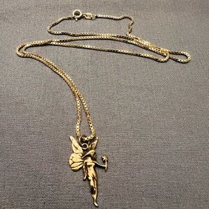 Silver Fairy Pendant on box chain